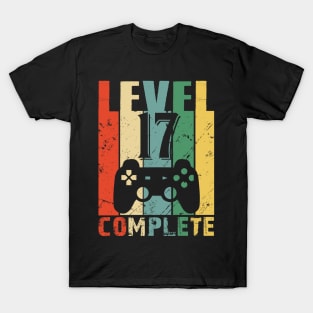 Vintage 17th Wedding Anniversary Level 17 Complete Video Gamer Couple T-Shirt